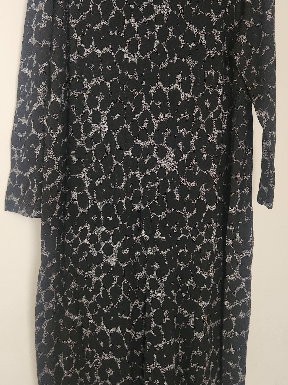 Old Navy Black and White Long-Sleeve Printed Dress